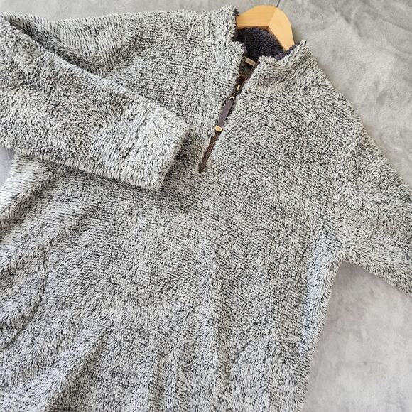 Soft Surroundings Sweater Womens Large Luxe Faux Sherpa Soft Pullover 1/4 Zip - Picture 1 of 7